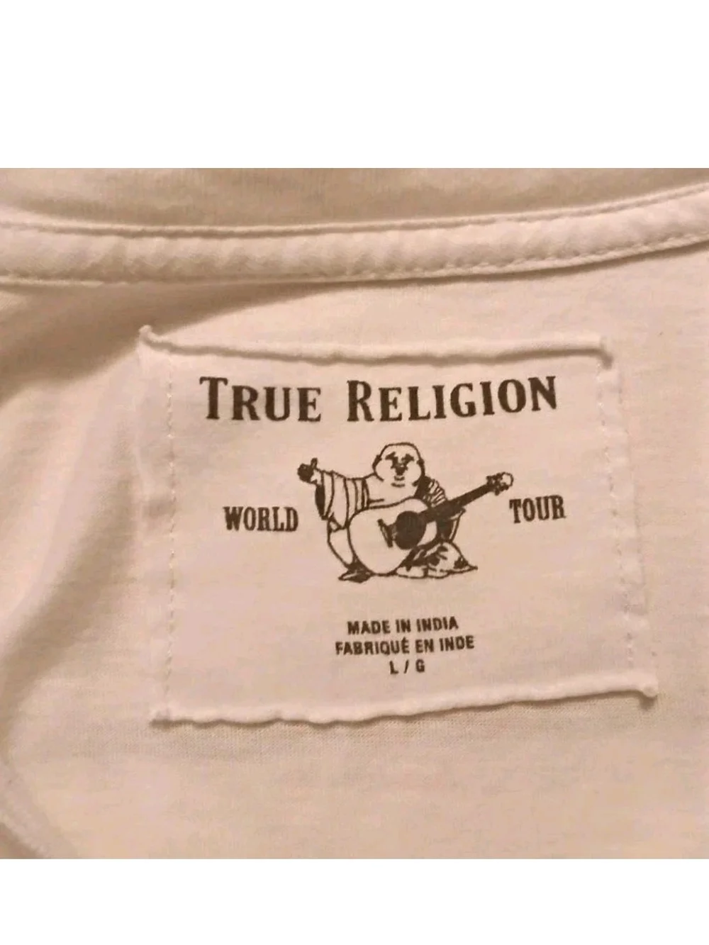 True Religion Silicon Crew Long Sleeve Tshirt Mens L White